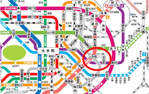 都内の地下鉄路線図