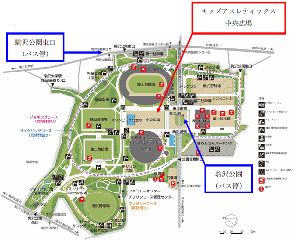 駒沢オリンピック公園内の地図