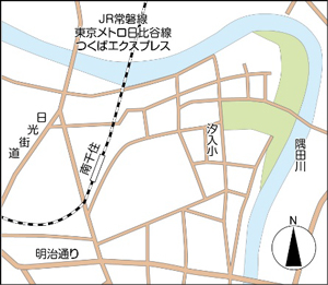 汐入公園への地図