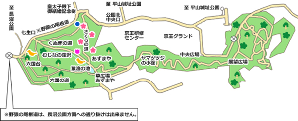 平山城址公園内の地図