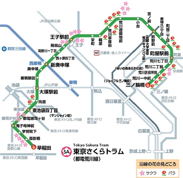 東京さくらトラム　路線図